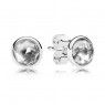 PANDORA April Birthstone Rock Crystal Droplet Earrings JSP1230 In 925 Silver