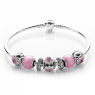 PANDORA Pink Magnolia Bloom Floral Complete Bangle JSP0180 With CZ 