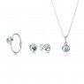 PANDORA Silver March Droplet Birthstone Jewellery Set JSP0136 