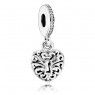 PANDORA Intricate Heart Lock Pendant Love Charm JSP0748 In Sterling Silver