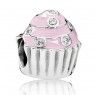 PANDORA Pink Sweet Cupcake Food Charm JSP0738 In Enamel