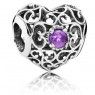 PANDORA February Birthstone Signature Heart Birthstone Charm JSP0816 