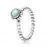 PANDORA Beaded Chrysoprase May Birthstone Birthstone Ring JSP1440 In Silver