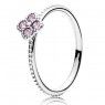 PANDORA Oriental Blossom Pink Floral Ring JSP1365 With Pave CZ 