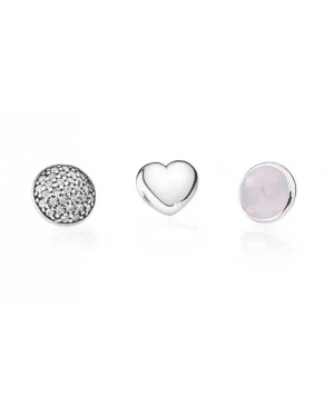 PANDORA Petite Memories October Pink Crystal Birthstone Locket Charm Set JSP0635 