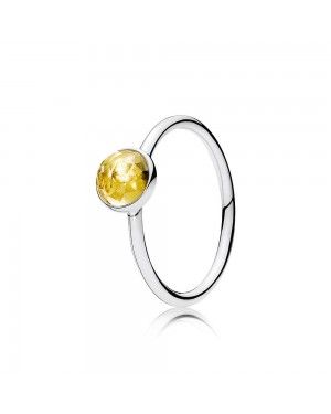 Pandora November Droplet Ring, Citrine 191012CI