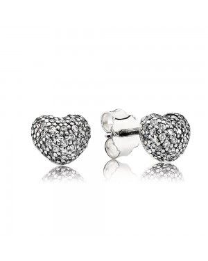 Pandora Pave Heart Stud Earrings 290541CZ