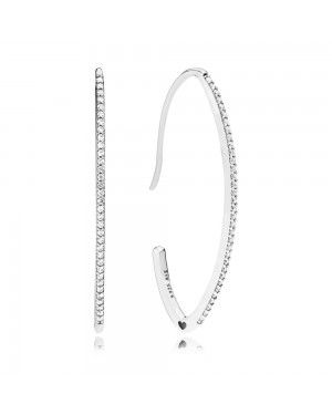 Pandora Oval Sparkle Hoop Earrings 297691CZ