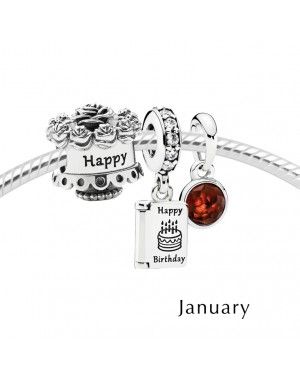 Pandora January Birthday Cake Birthstone Gift Set GS0056