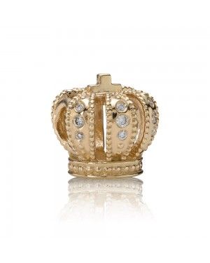 Majestic Crown, Gold Charm, 0.108Ct Tw H/Vs Diamonds 750453D