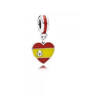 Pandora Spain Heart Flag Pendant Charm 791550ENMX