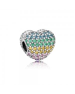 Pandora Multi-Colour Pave Open My Heart Clip 797221NRPMX