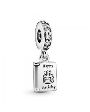 PANDORA Birthday Wishes Celebration Charm JSP0868 With Pave CZ 