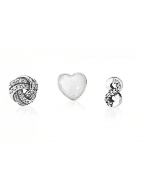 PANDORA Petite Memories Infinite Love Locket Charm Set JSP0617 With CZ 