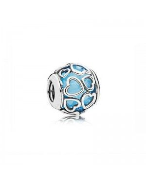PANDORA Blue Encased In Love Charm JSP0684 With Cubic Zirconia In Sterling Silver
