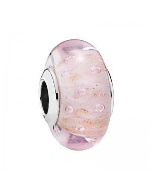 PANDORA Pink Glitter Charm JSP1526 In Murano Glass