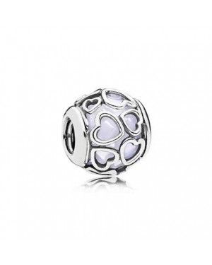 PANDORA Opalescent Encased In Love Charm JSP0682 With Cubic Zirconia In Sterling Silver