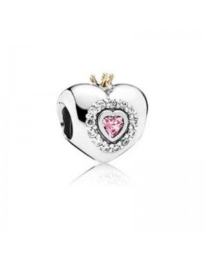 Pink Princess Heart Shaped Charm 791375PCZ