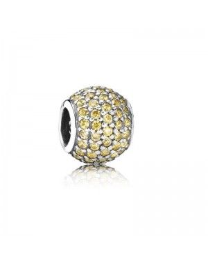 PANDORA Gold Ball Charm JSP1063 With CZ In Silver