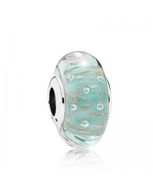 Pandora Mint Glitter Glass Murano Charm 791669