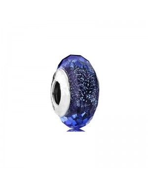 Pandora Iridescent Blue Faceted Glass Murano Charm 791646
