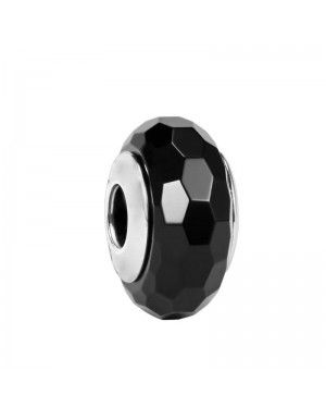 PANDORA Black Faceted Charm JSP1594 In Murano Glass