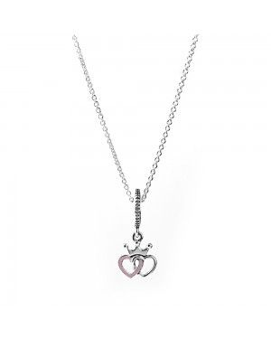 PANDORA Crowned Hearts Love Necklace JSP0073 With CZ 