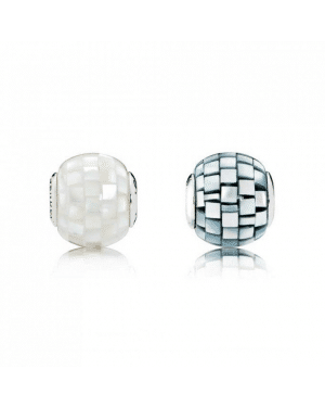 PANDORA Mosaic Charm Set JSP0472 With Pave CZ In Mother Of Pearl