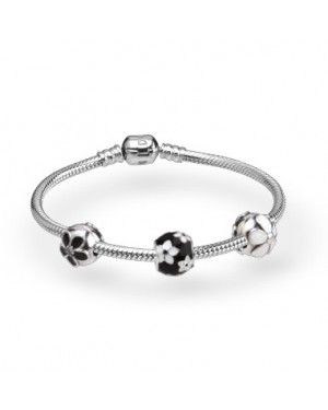 PANDORA Flowers Complete Bracelet JSP0464 With Pave CZ In Enamel