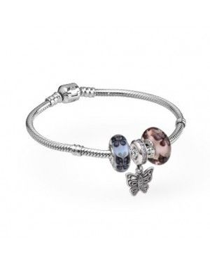 PANDORA Pretty Butterflies Complete Bracelet JSP0409 With Pave CZ 