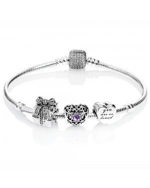 PANDORA February Birthstone Birthstone Complete Bracelet JSP0357 