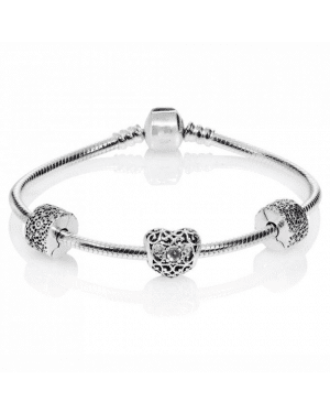 PANDORA Silver February Birthstone Birthstone Complete Bracelet JSP0345 