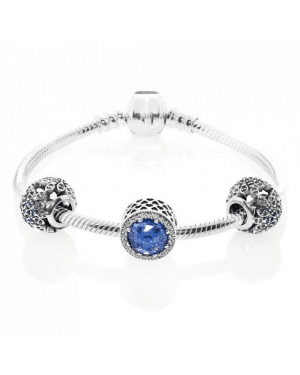 PANDORA Crystallised Snowflake Christmas Complete Bracelet JSP0335 With Pave CZ 