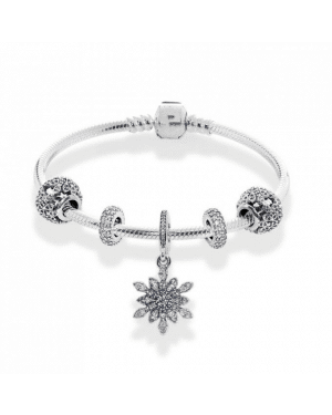 PANDORA Let It Snow Christmas Complete Bracelet JSP0399 With Pave CZ In Silver