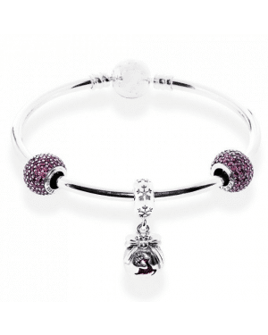 PANDORA Advertised Reindeer Christmas Complete Bangle JSP0332 With Pave CZ 