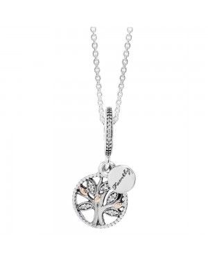 PANDORA Family Tree Pendant JSP0233 With Clear CZ In Silver