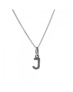 PANDORA Silver Alphabet J Alphabet Necklace JSP0122 