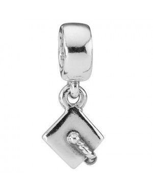 PANDORA Silver Mortar Board Graduation Hat Celebration Charm JSP1634 