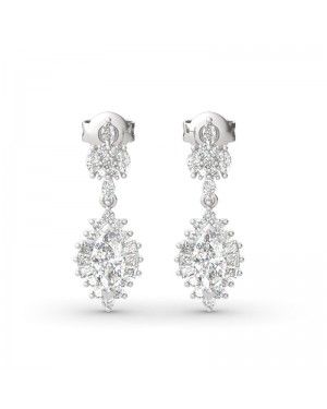 Joanfeel Drop Earring, Dazzling Halo Diamond Earrings