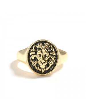 Joanfeel "King of Beasts" Lion Gold Tone Ring for Men