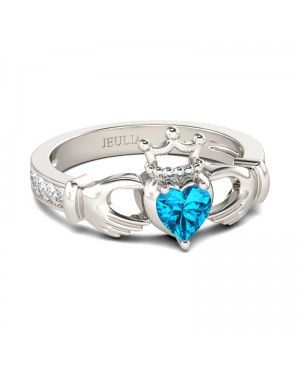 Joanfeel Heart Cut Claddagh Sterling Silver Ring |JFLH0275H