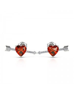 Joanfeel Sterling Silver Stud Earrings -"Arrow to Your Heart"