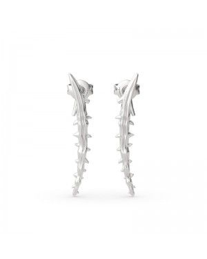 Joanfeel"Staff of Thorns" Sterling Silver Stud Earrings