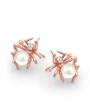 Joanfeel Spider Design Cultured Pearl Studs