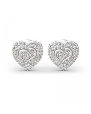 Joanfeel Logo Shape Commemorative Heart Stud Earrings