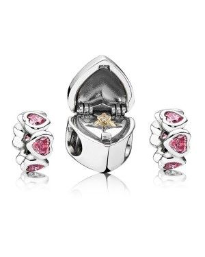 PANDORA Marry Me Engagement Charm Set JSP0445 With CZ In Sterling Silver