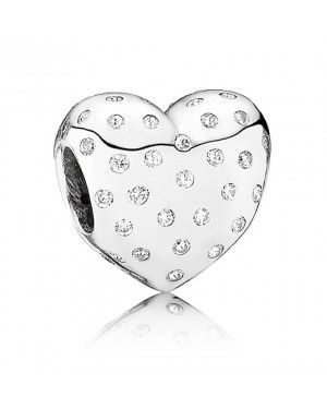 PANDORA British Heart Foundation Heart Love Charm JSP1035 With Cubic Zirconia In Silver