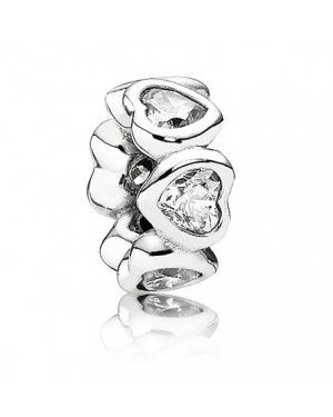 PANDORA Heart Love Spacer JSP1029 With Pave CZ In Sterling Silver