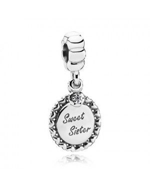 PANDORA Sweet Sister Family Charm JSP1173 With Pave CZ 