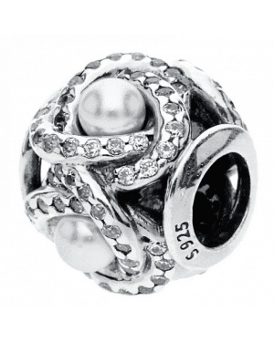 PANDORA Luminous Love Knot Charm JSP0615 With CZ In Silver